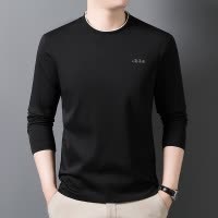 纯色圆领男士长袖T恤春秋季新款韩版时尚休闲青年男士百搭上衣