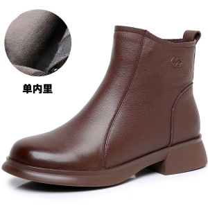 真皮厚底马丁靴女25年新款秋冬季复古切尔西靴子复古百搭软底短靴