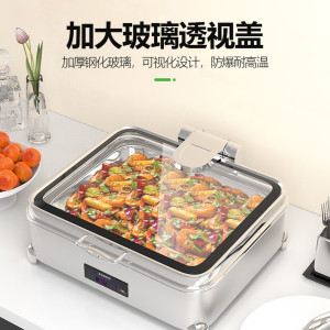 圣托自助餐保温炉 数显调温布菲炉 不锈钢酒店早餐触控电热餐炉9L双格 触控餐厅自助餐炉 STYB-FT2