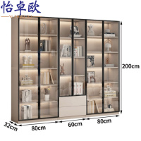 怡卓欧实木办公柜六门两抽台