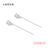 999纯银四叶草耳环女2025新款潮耳饰高级感耳线小众设计长款耳钉送女朋友老婆情人节七夕生日礼物