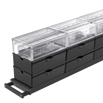 鱼缸过滤器铝合金底板滴流盒上置上部亚克力过滤铝合金托架支架