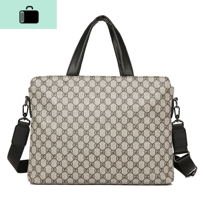 时尚手提包男士公文包商务男包包手拿单肩斜挎包休闲电脑包公务包NEW LAKE 米黄色男士手拿包