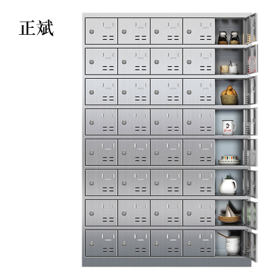 正斌201不锈钢食堂带锁餐具柜40门碗柜钥匙锁1800*1200*300