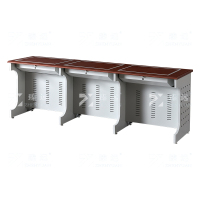 臻远 ZY4012415 隐藏式翻转电脑桌培训桌办公桌B款三人位