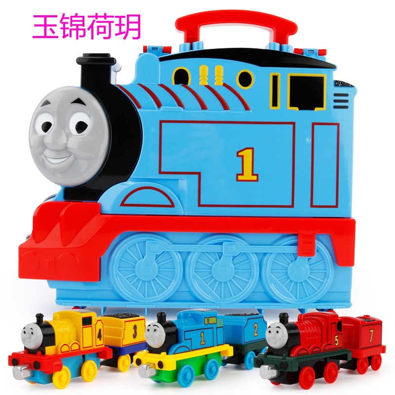 托马斯小火车头套装合金磁性玩具 托马斯火车头收纳盒 整理箱