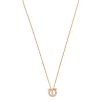 Salvatore Ferragamo女款金色项链水晶装饰Gancini图案调节扣设计优雅时尚