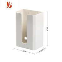 三维工匠壁挂式纸巾盒抽纸盒洗脸巾收纳家用厨房用纸抽盒厕所卫生间收纳盒 白色(配两个无痕贴)