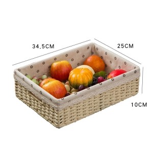 美帮汇收纳盒桌面藤编零食玄关钥匙筐编织收纳筐抽屉式布艺置物架篮