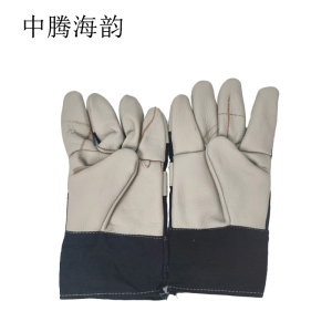 中腾海韵 牛皮革电焊手套 二层牛皮颜色随机发货 38cm 双