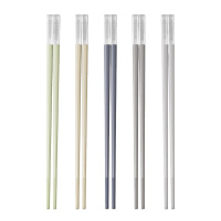 三禾筷防5双装耐高温易清洗一体成型五色合金无漆餐具K048