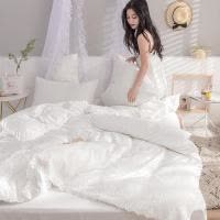 美帮汇天丝蕾丝四件套床上用品春夏天冰丝少女心公主风欧式丝滑床单被套