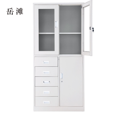 岳滩钢制文件柜档案柜财务凭证柜带锁储物柜铁皮柜书柜偏五斗文件柜