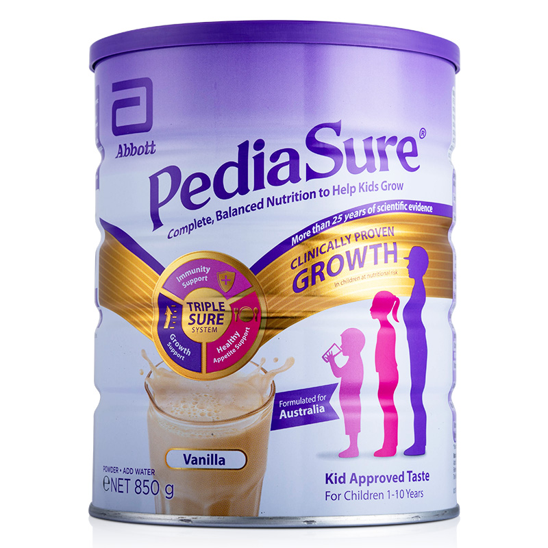 澳洲进口 雅培abbott小安素儿童营养奶粉 1-10岁香草味850g