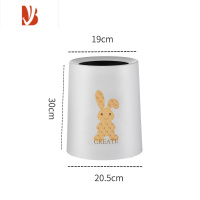 三维工匠ins风垃圾桶家用可爱卡通简约厨房客厅厕所卫生间大号创意纸篓筒