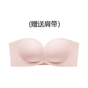 前扣式无肩带内衣女小胸聚拢显大防滑小胸专用抹胸罩美背隐形文胸