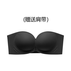 前扣美背文胸无肩带内衣女小胸显大性感聚拢防滑小胸专用隐形胸罩